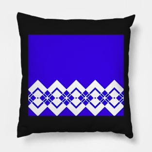 Geometric abstract - blue and white. Pillow