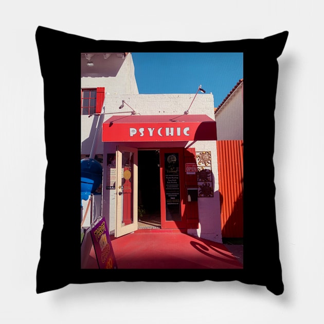 Psychic Shop Door in Palm Springs Pillow by offdutyplaces