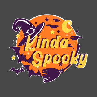 Kinda Spooky Retro Halloween Badge T-Shirt