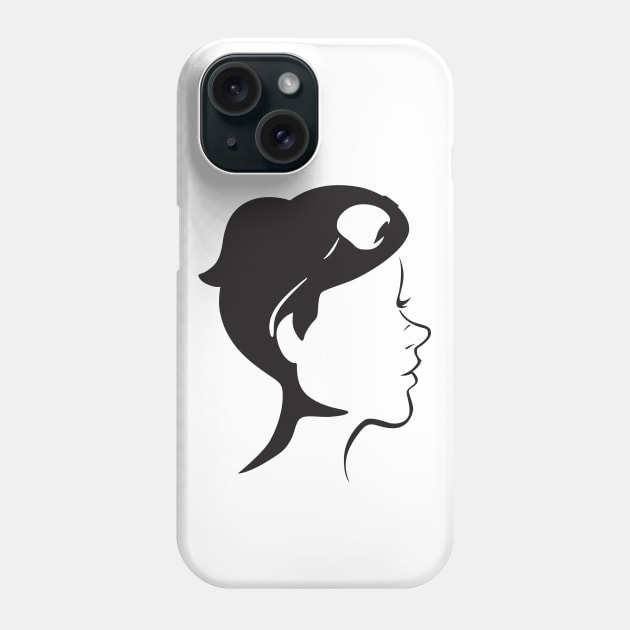 Girl with sun glasses and a  orca whale optical illusion Phone Case by Whoana Keli