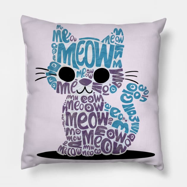 meow cat Pillow by ZaxiDesign