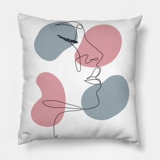 Line art woman face Pillow