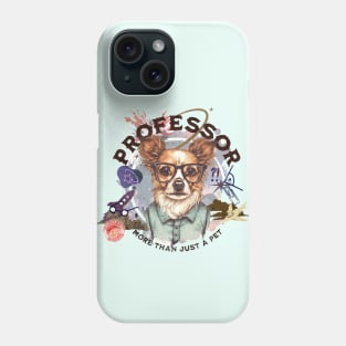 Professor dog - part-time pet logo Phone Case