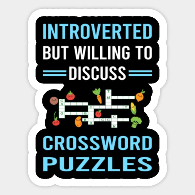Introverted Crossword Puzzles Crossword Sticker TeePublic Introverted Crossword Puzzles Crossword Sticker TeePublic
