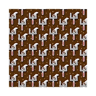 Brown American Football Goalpost Pattern T-Shirt