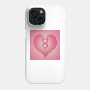 Pink hearts on pink background Phone Case
