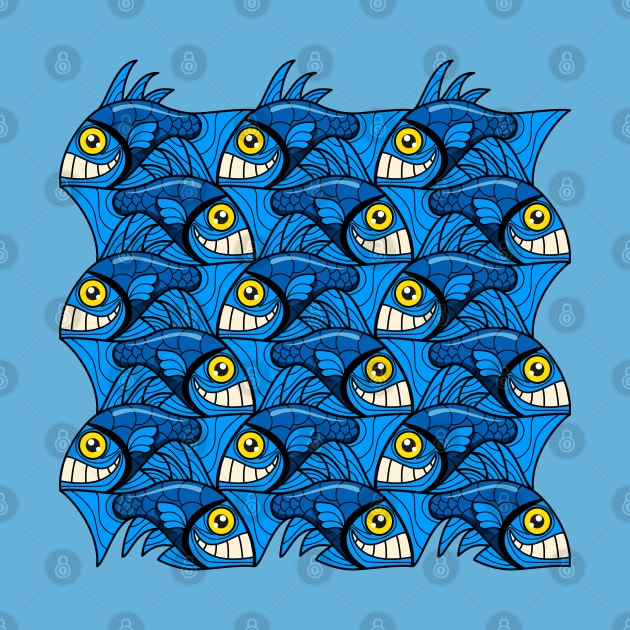 Escher fish pattern IV by Maxsomma