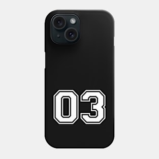 JERESEY NUMBER 03 Phone Case