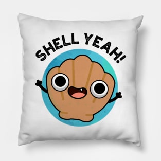 Shell Yeah Cute Seashell Pun Pillow