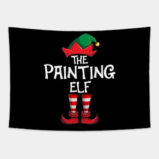 Painting Elf Matching Family Christmas Tapestry