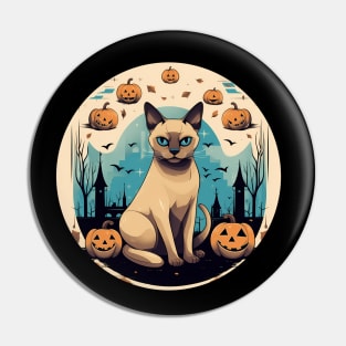 Tonkinese Cat Halloween, Cat Lover Pin