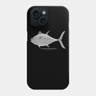 Bluefin Tuna with Common and Latin Names - fish design Phone Case