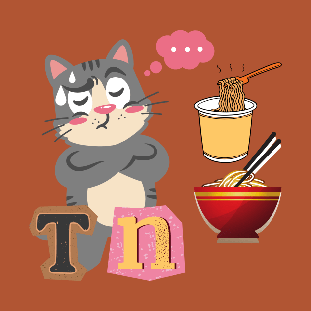 I Think Noodles Cute Cat by ahlama87