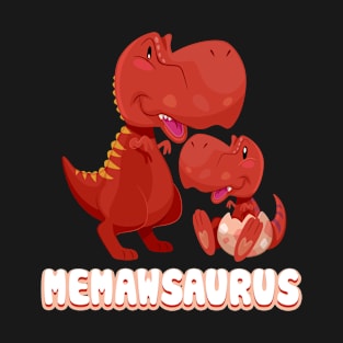 Mamasaurus Mommy & Baby Girl T-Rex Dinosaurs T-shirt MEMAWSAURUS T-Shirt