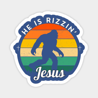 HE IS RIZZIN BIG YETTI JESUS Magnet