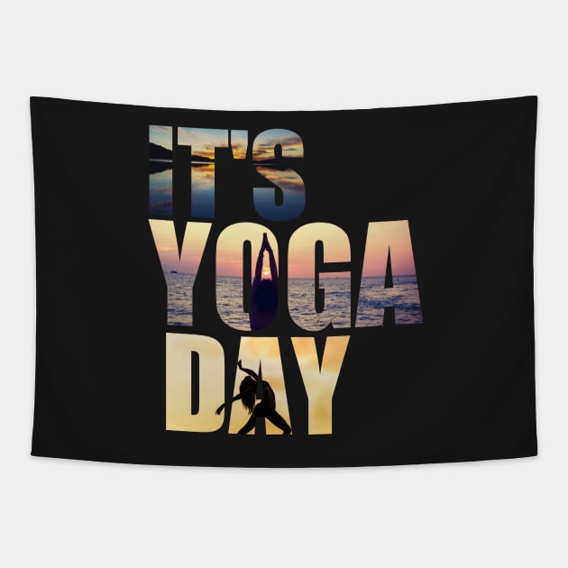 Yoga Made Me Do It Tapestry by Prossori