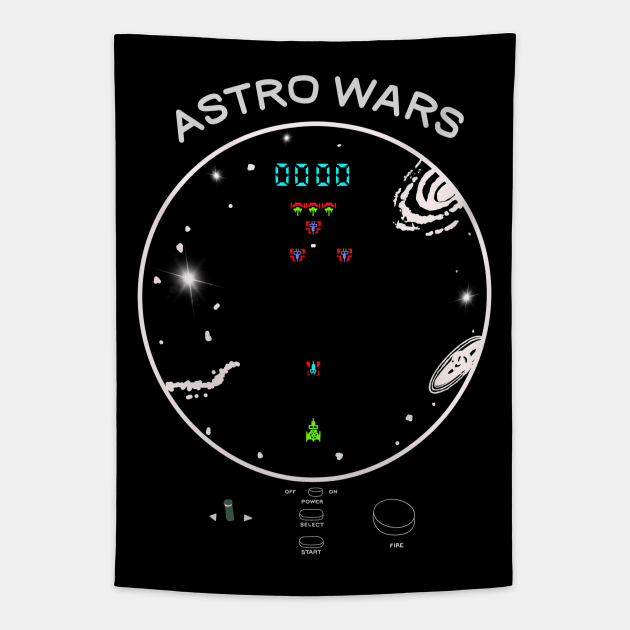 Retro Gaming the Legendary Astro Wars Tapestry by MotorManiac