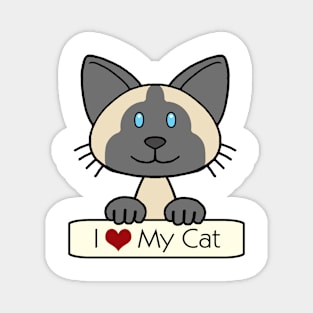 Siamese Cat - I Love My Cat Magnet