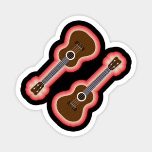 Ukulele with colourful border Magnet