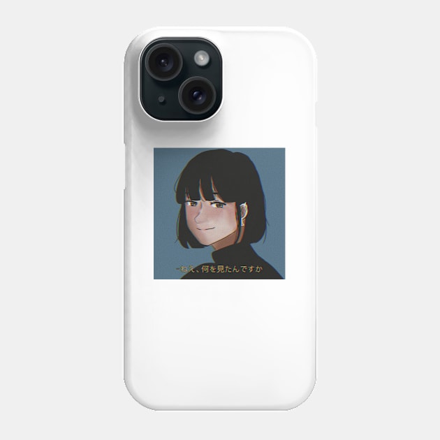 Aesthetic Anime "Short Hair Girl" Phone Case by aicsthetic