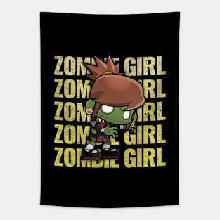 Zombie Girl Creepy Scary Kawaii Zombie Cute Halloween Outfit Tapestry