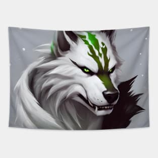 werewolf fantasy art green Tapestry