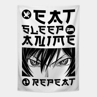 EAT SLEEP ANIME REPEAT Tapestry