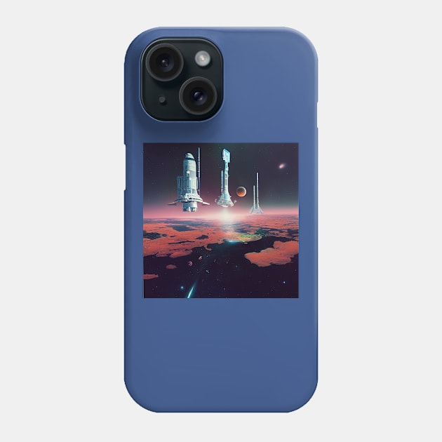 Interplanetary Spaceport Phone Case by Grassroots Green