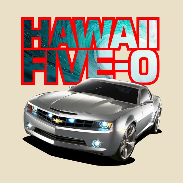 Hawaii Five-O SILVER CAMARO Red Outline by fozzilized