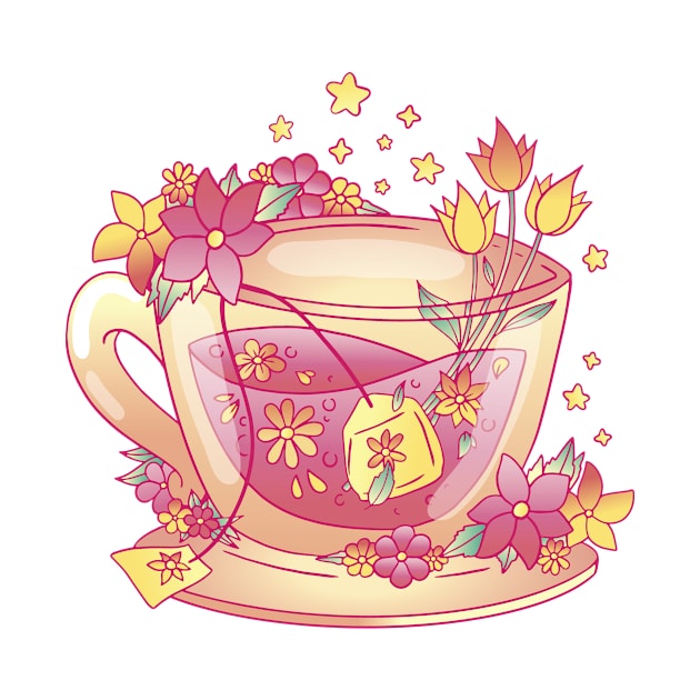 Floral Cup of Tea by Sunburst Designs