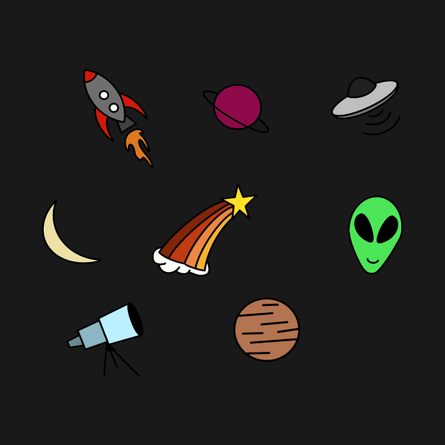 Color Space Icons Stickers by bradenjay99