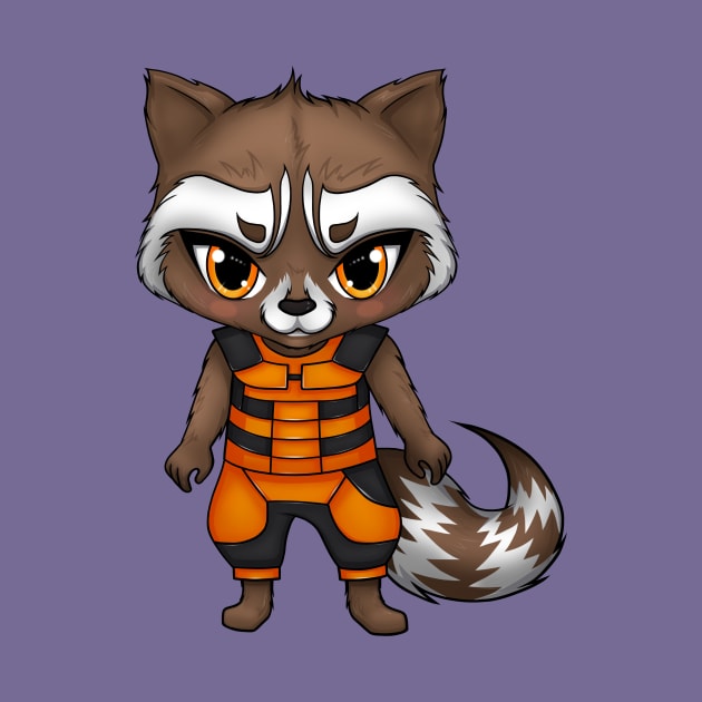 Chibi Rocket Raccoon by Purplehate