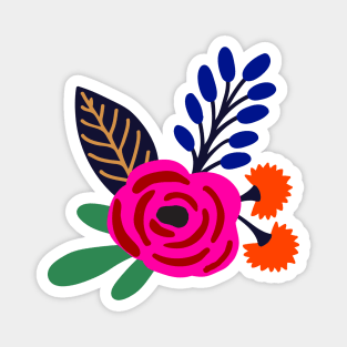 Bold boho flower blooms Magnet