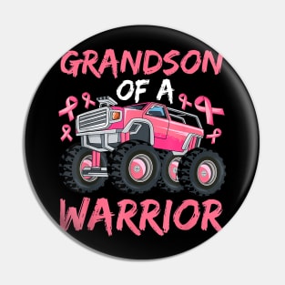 Truck Grandson Of A Warrior Breast Cancer Pink Ribbon Pin