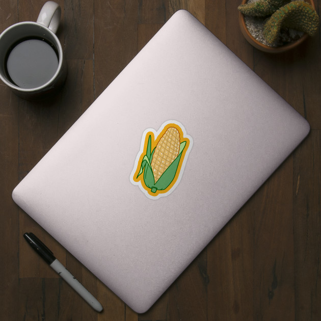 StickerTalk Oval I Love Corn Vinyl Sticker, 5 Inches x 3.5 Inches