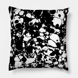 Black and White Ink Paint Spill Pillow