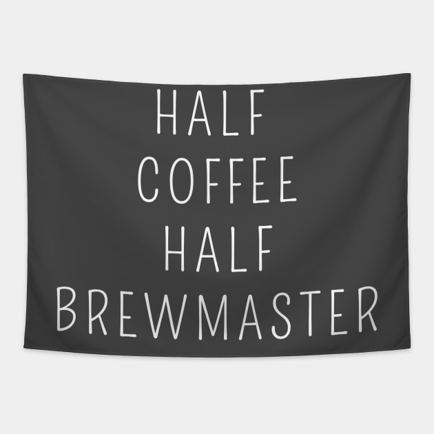 Half coffee half brewmaster Tapestry by Apollo Beach Tees