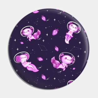 Kawaii Axolotl Space Astronaut Pattern Pin