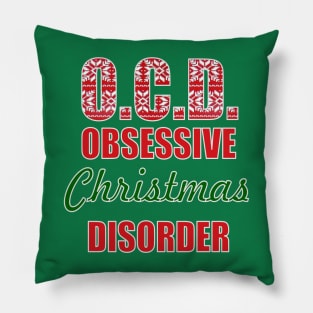 1980s obsessive christmas disorder ugly christmas sweater Pillow