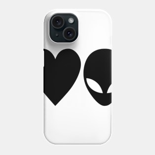 Love Aliens (Black) Phone Case