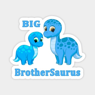 Cute Blue Brontosaurus Big Brother Dinosaur Magnet