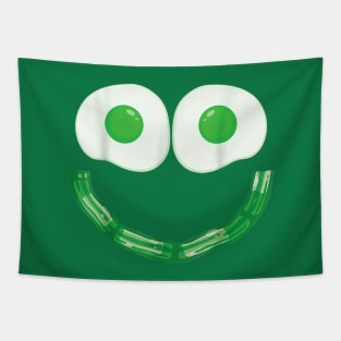 green eggs ham smile face brunch breakfast costume Tapestry