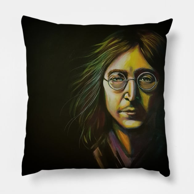 John Lennon Imagine Pillow by StephaniePerryArt