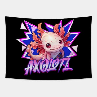 Cute Axolotl - Retro Style Tapestry