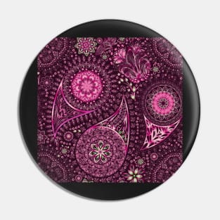 Ornate Pink Paisley Pin