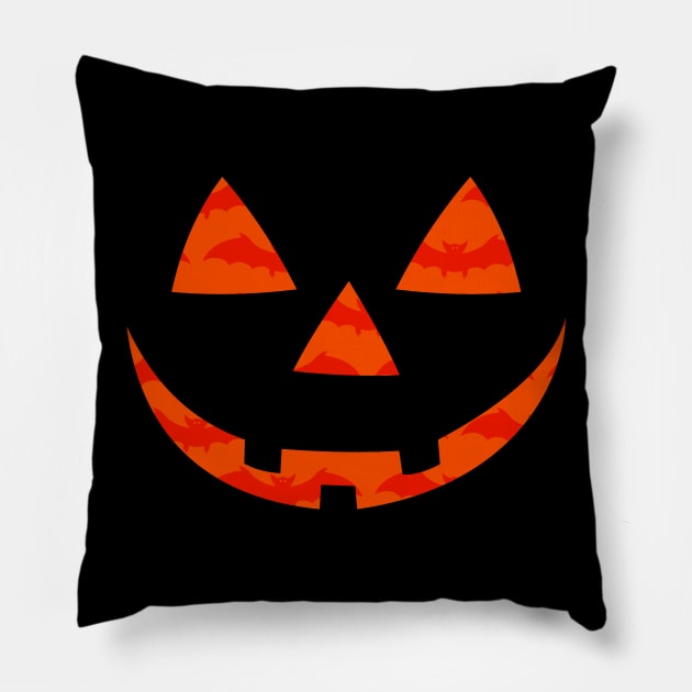 Scary Pumpkin Face Pillow by superdupertees