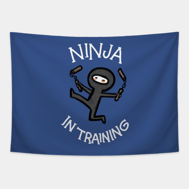 Ninja in Training Tapestry by Queenmob