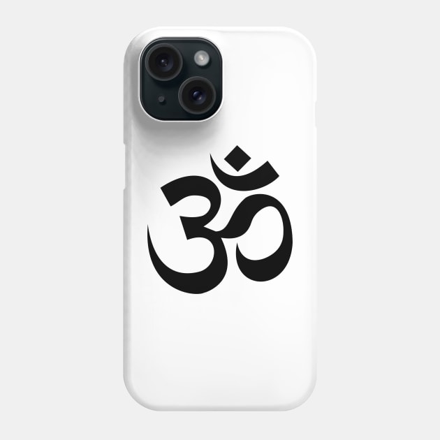 Black Om Aum Symbol Sign Phone Case by Sanu Designs