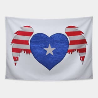 Winged American Heart Tapestry