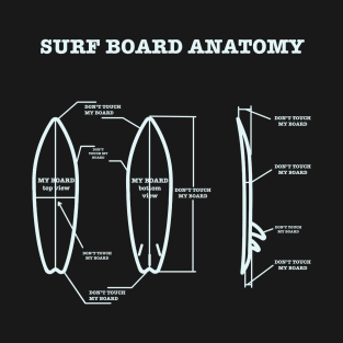 Surf board anatomy - Don't touch my board T-Shirt